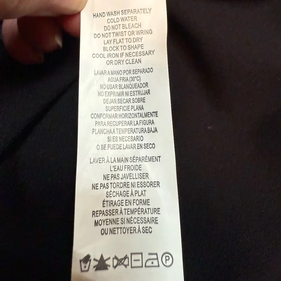 Kensie Black and Beige Striped Peplum Dress, size L - Picture 9 of 9